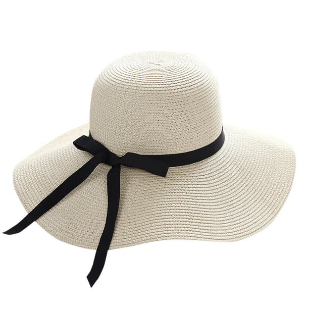 XZNGL Wide Brim Sun Hat Women New Women Ladies Floppy Beach Sun Foldable  Cap Summer Wide Straw Hat for Women Beach Wide Brim Hat Women Floppy Hat  for Women Summer Hat for