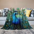thumbnail image 2 of Shiartex Peacock Feathers Soft Cozy Printed Blanket & Throw for All Seasons Lightweight Long-Lasting Blanket 60x80in, 2 of 6