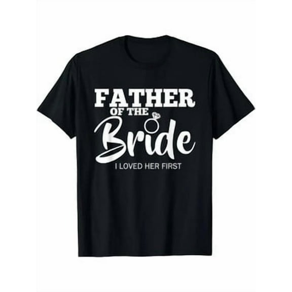 Velto Men's Cotton Crew Neck T-Shirt, "Father of the Bride" Print, Short Sleeve, Regul All Size S-5XL