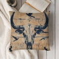 thumbnail image 3 of Ollo0ord Western Cowboy Throw Pillow Cover Bull Skull Square Cushion Case Set Style Throw Porch Pillows Cases for Couch Sofa Living Room,Southwest Retro Brown Pillowcases, White, 3 of 5
