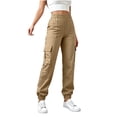 thumbnail image 6 of Noric Women Elastic Waist Cargo Jogger Pants High Rise Lightweight Outdoor Pants for Hiking Daily Street Walking Travel, 6 of 9