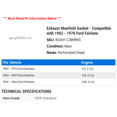 thumbnail image 2 of Exhaust Manifold Gasket - Compatible with 1962 - 1970 Ford Fairlane 1963 1964 1965 1966 1967 1968 1969, 2 of 2
