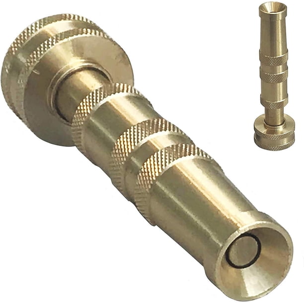Boquilla de manguera de alta presión resistente | Boquillas de manguera de agua de latón para mangueras de jardín | Función ajustable | Se adapta a mangueras estándar, pulverizador de jardín, boquilla