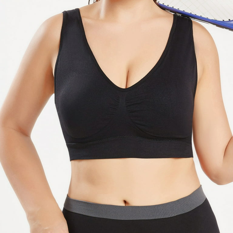 thinsony Sports Bra Women Front Zipper Breathable Underwear Shockproof Vest  Racerback for Running Yoga Fitness, M 