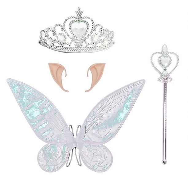 Mariposa Elfo Ala Niños Ángel Hada Varita mágica Juego de decoración para fiestas navideñas Accesorios para actuaciones de Halloween (strata.mx.)