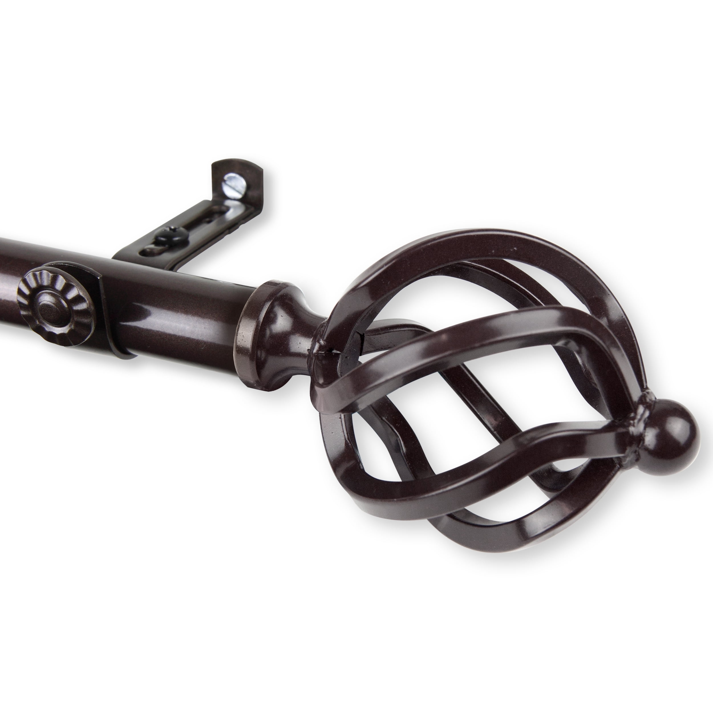 Twist 13/16 inch dia. Curtain Rod 28-48" - Cocoa