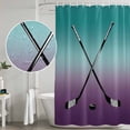 thumbnail image 5 of Hockey Sports Shower Curtain, Waterproof Shower Curtains for Bathroom, Turquoise Aqua Purple Gradient Colored Washable Fabric Bathtub Curtain Set Bath Decor with 12 Hooks Standard 72"x72", 5 of 8