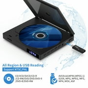 Mini DVD Player for TV, 1080P Upscaling DVD Players with HDMI and RCA, Home DVD Player with Remote Built-in USB Input, LED Display Supports NTSC / PAL