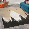 thumbnail image 2 of Adventure Decorative Rug, Forest Halftone Effect Hipster Typography Camping in Mountains, Quality Carpet for Bedroom Dorm and Living Room, 6 Sizes, Pastel Brown, by Ambesonne, 2 of 4