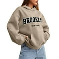 thumbnail image 2 of Brooklyn Hoodies for Women 2025 Fall Winter Long Sleeve Drop Shoulder Hooded Sweatshirt with Pockets Pullover Tops, 2 of 6