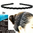 thumbnail image 2 of ZTTD 1Pcs Metal Hair Bands, Tsv Wavy Spring Sports Headbands For Men, Fashion And Adjustable Hair Hoops, Elastic And Non-Slip Headwear Accessories For Outdoors Beauty Care, Black, 2 of 2