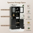 thumbnail image 5 of Giantex 58.5" Tall Bathroom Cabinet, Freestanding Storage Cabinet w/Tempered Glass Doors, Narrow Storage Organizer, Black, 5 of 9