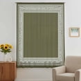thumbnail image 3 of Olive Green Greek Key Sheer Curtains 45 Inches Long, Geometric Greece Ancient Farmhouse Geo Light Filering Curtains, Breathable Simi Curtain Privacy Drapes for Kitchen Bathroom Small Window Treatment, 3 of 9