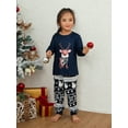 thumbnail image 2 of Family Matching Pajamas Christmas Set Elk Print Long Sleeve Tops and Stretch Casual Pants Sleepwear Set, 2 of 8