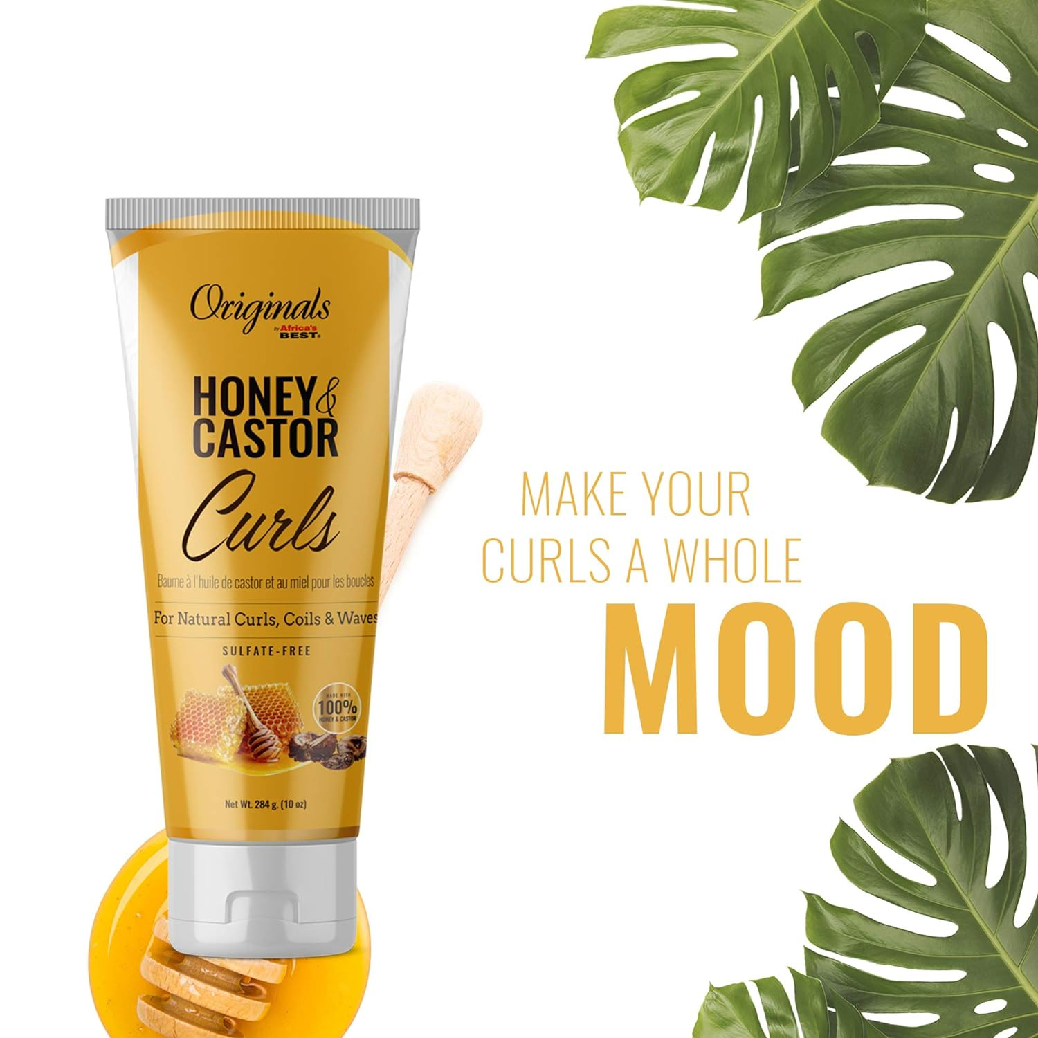 Africa‘s Best Honey & Castor Curls – Lockencreme Mit Honig & Rizinusöl, 10 Oz Für Definierte, Glänzende Locken