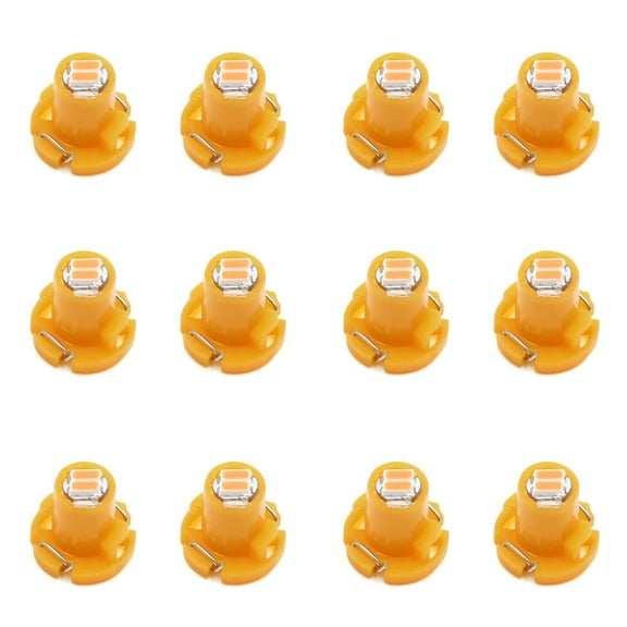 12pcs 12V T4.2 2-3014- Yellow  Car Interior Dashboard Panel Light Bulb