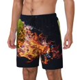 thumbnail image 1 of Lukts Tennis Ball In Fire1 Print Mens Swim Trunks Swim Shorts Quick Dry Bathing Suits for Men Beach Shorts Mesh Lining Swimming Trunks ,Bathing Suit-3X-Large, 1 of 6