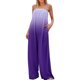 thumbnail image 2 of VISgogo Mono para mujer, tirantes finos, color degradado, pantalones largos sueltos de pierna ancha para fiesta informal VISgogo  moda, 2 of 7