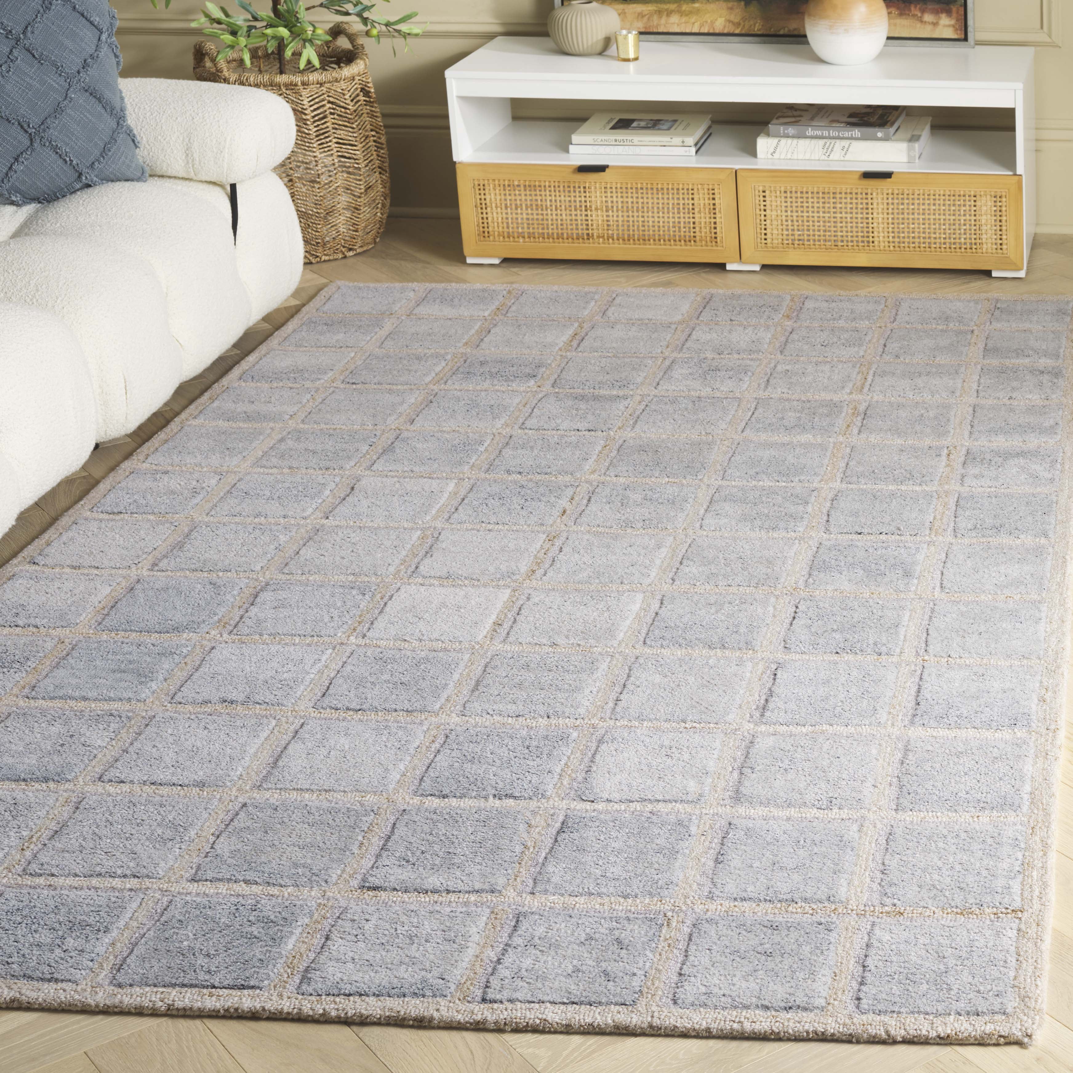 SAFAVIEH Renewal Omar Geometric Area Rug, Beige/Grey, 3' x 5'
