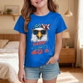 thumbnail image 2 of Toddler Girl's USA 250th Anniversary T Shirt Patriotic American Flag Eagle Graphic Soft Short Sleeve Tee for 1776-2026 US 250th Anniversary Gibobby,7-8 Years,Blue, 2 of 5
