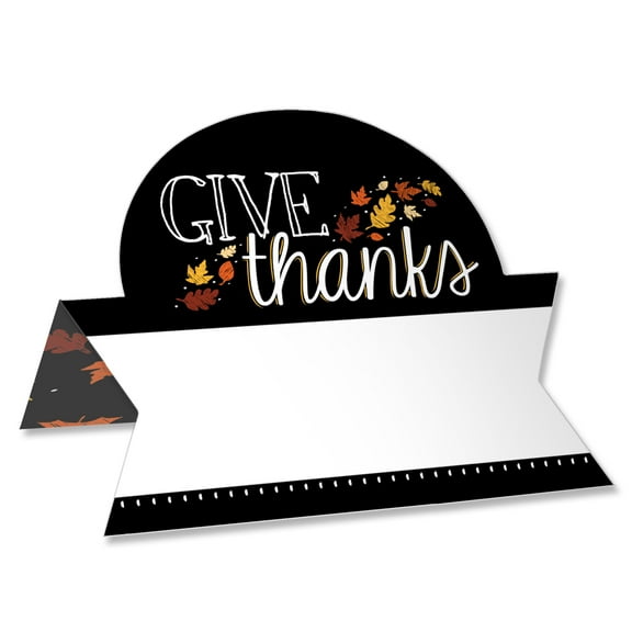Big Dot of Happiness Give Thanks - Thanksgiving Party Tent Buffet Card - Table Setting Name Place Cards - Set of 24