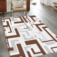 thumbnail image 3 of Brown Geometric Stripes Washable Area Rugs 2.7'x5', Modern Abstract Lines Maze Low Pile Throw Living Room Rug Non-Slip Sturdy Edge Binding Carpet for Indoor Entryway Bedside Kitchen, 3 of 9