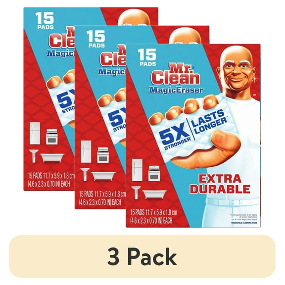 (3 pack) Mr. Clean Magic Eraser Extra Durable Scrubbers (15 Count) 2 Pack