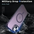 thumbnail image 5 of for iPhone 15 Back Case with Camera Stand, Compatible with Magsafe Military Grade Shockproof Protective Translucent Matte Magnetic Slim Fit Phone Case for iPhone 15, Purple, 5 of 6