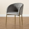 thumbnail image 2 of Baxton Studio Ballard Modern Luxe and Glam Grey Velvet Fabric Upholstered and Gold Finished Metal Dining Chair, 2 of 7
