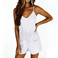 thumbnail image 5 of BUIGTTKLOP Short Jumpsuit for Women Spaghetti Strap Adjustable Waist Drawstring Cami Romper Summer Casual Overalls, 5 of 6
