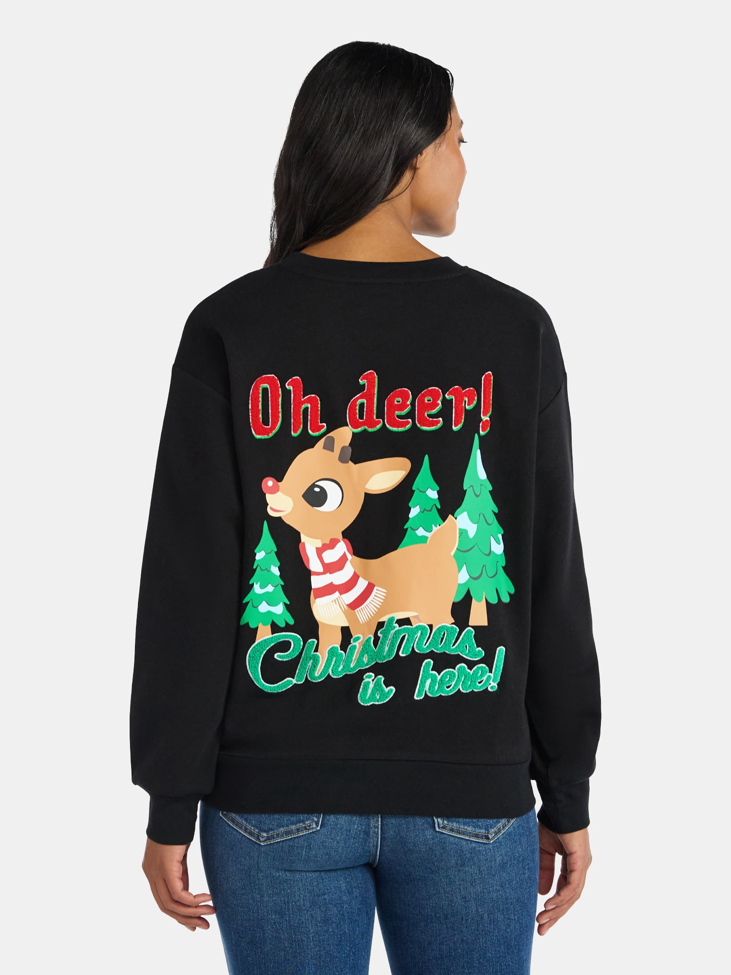 Rudolph The Red Nosed Reindeer Women’s Christmas Graphic Sweatshirt, Sizes XXS-XXL