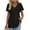 Black, variant on Women's Summer Peplum Tops Short Sleeve Babydoll V Neck Shirt Ruffle Plus Size Tunic Top Solid Color Tees Blouses Maternity Clothes Camel 3XL
