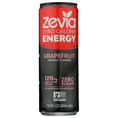 Zevia Zero Calorie Energy Drink Grapefruit, 12 Fl Oz