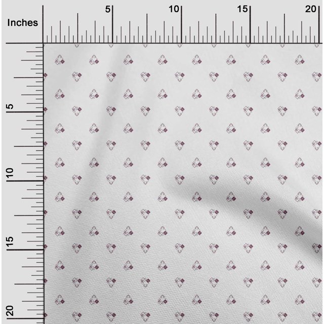 oneOone Silk Tabby Wine Fabric Diamond Shape Small Sewing Material Print Fabric by The Yard 42 Inch Wide