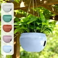 thumbnail image 7 of White Hanging Planter, Modern Plastic Hanging Basket for Outdoor Plants, Indoor Hanging Flower Pot for Succulents, Garden Patio Decorative Planter with Hook, Minimalist Hanging Plant Container, 7 of 7
