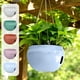 thumbnail image 1 of Cesta Colgante De Plástico Maceta colgante de plástico azul hielo con flores artificiales (1 unidad) para decoración de jardín y patio. JASKFLY, 1 of 8
