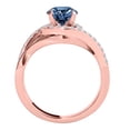 thumbnail image 4 of Mauli Jewels Engagement Rings for Women 1.25 Carat Blue and White Diamond Halo Engagement Ring 4-Prong 14K Rose Gold, 4 of 6