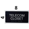 thumbnail image 3 of Telecom Closet Sign -(Aluminium,Black,Size 4X8)-The Sensation line (ref-2201), 3 of 4
