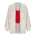 thumbnail image 3 of Lovskoo Cardigan Sweaters for Women Casual Love Pattern Long Sleeve Solid Patchwork Coat Cardigan Blouse White, 3 of 7