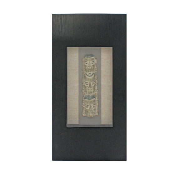 39.75" x 19.88" x 2.63" Black & Brown, Facial-Makeup Patterned, Plaque - Wall Decor