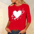 thumbnail image 6 of 3/4 Sleeve Top for Women Abstract Orbit Heart with Floating Feathers Graphic Crewneck Loose Fit Soft Breathable Artistic Casual Fashion Top, 6 of 6