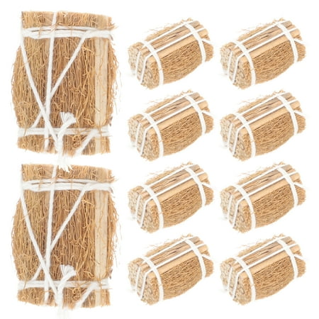 

NUOLUX 10pcs Mini Doll House Hay Bale Ornament Mini Hay Decoration Hay Bale Miniature Model