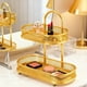 thumbnail image 5 of Organizador de maquillaje de 2 niveles para baño, ideal para mujeres y niñas. Oro, 5 of 9