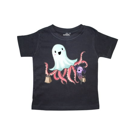 

Inktastic Cute Ghost Octopus Trick or Treating with Bat Gift Toddler Boy or Toddler Girl T-Shirt