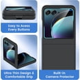 thumbnail image 4 of Motorola Razr Plus Case, Motorola Razr+ 2023 Full Body Cover with [Built-in Camera Screen Protector] Hard PC Bumper Protective Shockproof Scratch Resistant Slim Fit Case - Black, 4 of 7