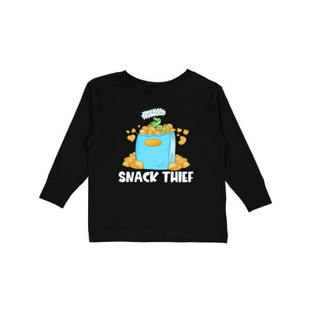 

Inktastic Snack Thief Little Dinosaur in Bag of Chips Gift Toddler Boy or Toddler Girl Long Sleeve T-Shirt