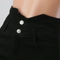 thumbnail image 3 of Durtebeua Stretchy Jean Shorts For Women Push Up Shorts Zipper High Waist Black XXL, 3 of 5