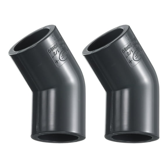 Uxcell 2Pcs 45 Degree Elbow Pipe Fitting 1/2" 2 Way Furniture Grade Connector