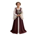 thumbnail image 3 of Liyamei Girls Medieval Court Dress Long Sleeve Off Shoulder Stage Performance Gown 3-10Y, 3 of 5