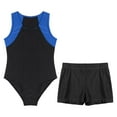 thumbnail image 2 of Zaldita Kids Boys Girls Gymnastics Leotard with Shorts Set Tumbling Dance Biketard Unitard Dancewear Royal Blue&Black 12, 2 of 7